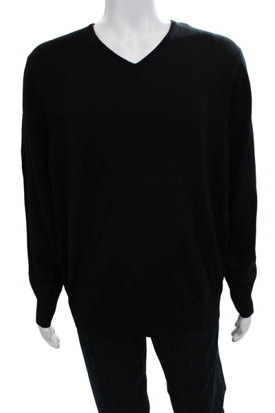 Bonobos Mens Pullover V-Neck 100% Extra Fine Merino Wool Sweater Black Size XL