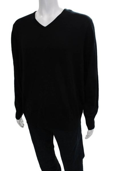 Bonobos Mens Pullover V-Neck 100% Extra Fine Merino Wool Sweater Black Size XL