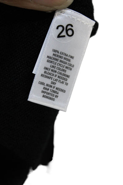 Bonobos Mens Pullover V-Neck 100% Extra Fine Merino Wool Sweater Black Size XL
