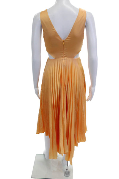Significant Other Women Fit & Flare Sundress Orange V-Neck Sleeveless Size 2