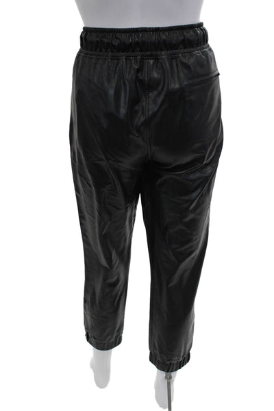 David Lerner Unisex Black Cropped Jogger Pants Drawstring Size M
