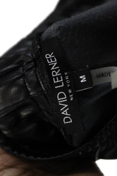 David Lerner Unisex Black Cropped Jogger Pants Drawstring Size M