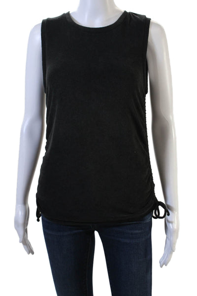 Goldie Women Black Basic Jersey Tank Cotton-Poly Crew Neck Sleeveless Size S