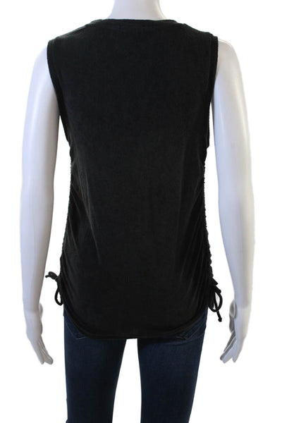 Goldie Women Black Basic Jersey Tank Cotton-Poly Crew Neck Sleeveless Size S