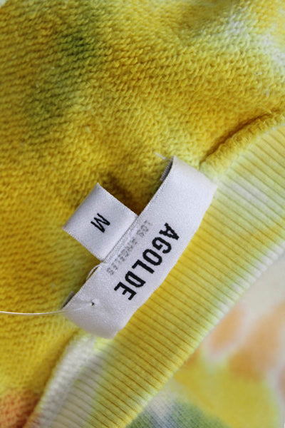 Agolde Women Pullover Sweatshirt Blue Crew Neck Long Sleeve Cotton Size M