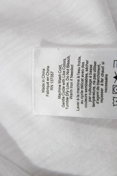 Marissa Webb Women Basic White Cotton Crew Neck Long Sleeve T-Shirt Size S