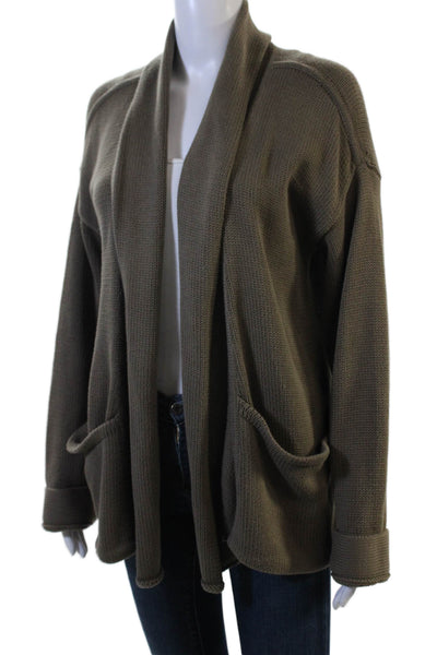 Christopher Fischer Unisex Brown Organic Cotton Cardigan Long Sleeve Size S
