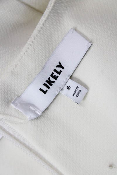 Likely Womens Sheath Bodycon White Short Sleeve Dress Size 6