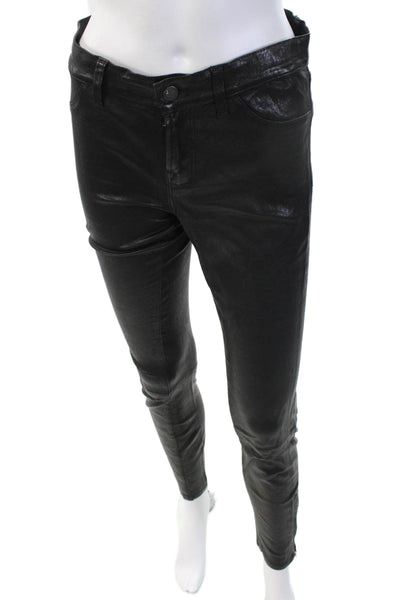 J Brand Women Black Jegging Biker Mid Rise Cotton Blend Size 27