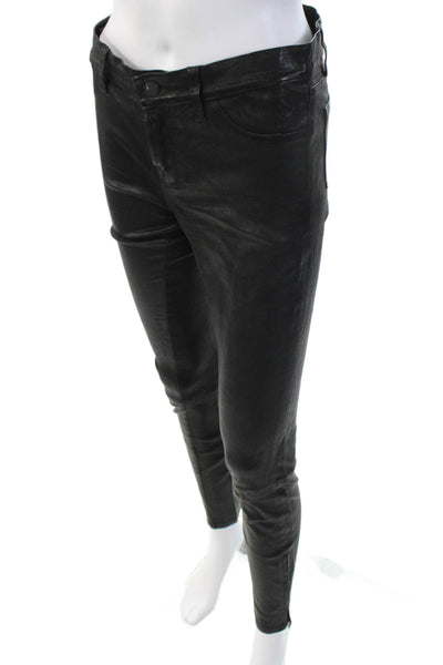 J Brand Women Black Jegging Biker Mid Rise Cotton Blend Size 27