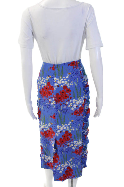 Mother Of Pearl, Womens Blue Floral Straight Pencil Knee-Length Skirt Size 6