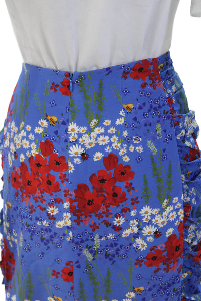 Mother Of Pearl, Womens Blue Floral Straight Pencil Knee-Length Skirt Size 6
