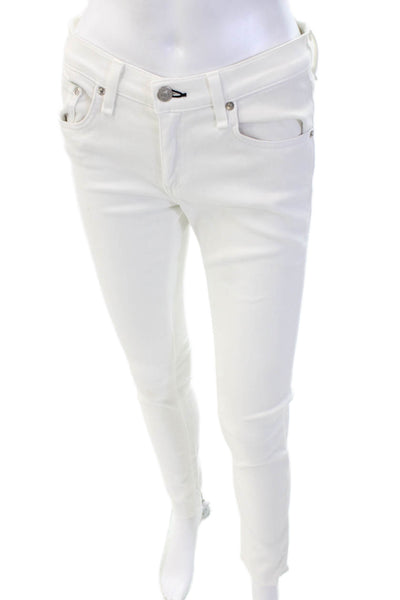 Rag & Bone Jean Women Skinny White Cotton Blend Jeans Size 27