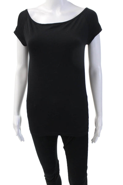 Helmut Lang Women Black Basic Cap Sleeve T-Shirt Size M