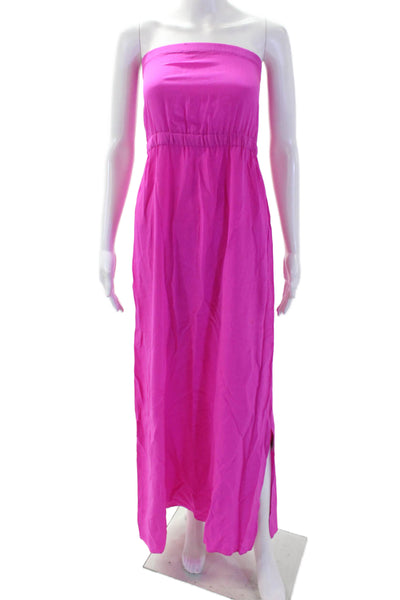 Twelfth Street by Cynthia Vincent Women Maxi Sundress Pink Silk Size M
