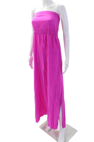 Twelfth Street by Cynthia Vincent Women Maxi Sundress Pink Silk Size M