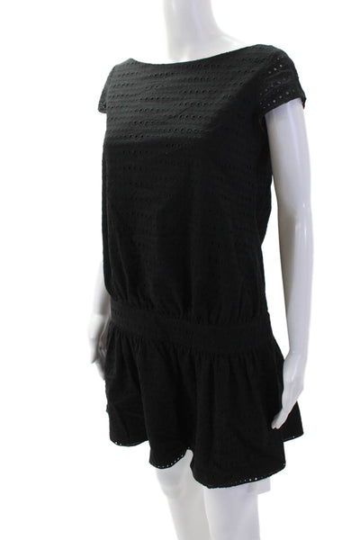 Jay Godfrey, Women, Blouson Mini Dress Black Short Sleeve Knee-Length Size 4