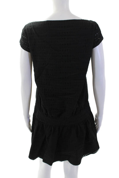 Jay Godfrey, Women, Blouson Mini Dress Black Short Sleeve Knee-Length Size 4