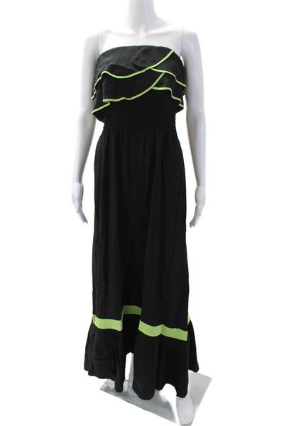 Jay Godfrey, Women Maxi Silk Sleeveless Dress Black Size 2