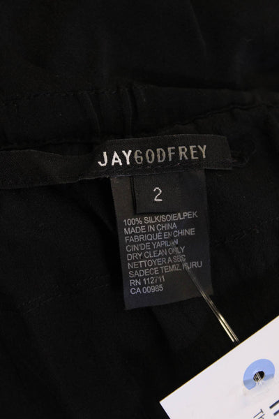 Jay Godfrey, Women Maxi Silk Sleeveless Dress Black Size 2