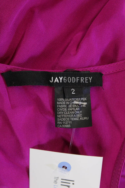 Jay Godfrey, Women Pink Silk Full-Length Sleeveless Sundress Size 2