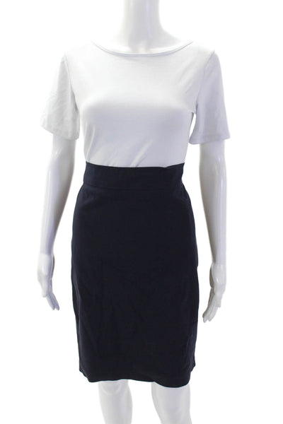 Avenue Montaigne Women Sheath Skirt Dark Blue Size 10
