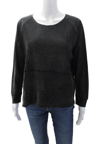 Maje Womens Pullover Sweater Black Round Neck Long Sleeve Size 2