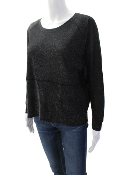 Maje Womens Pullover Sweater Black Round Neck Long Sleeve Size 2