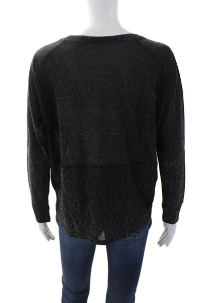 Maje Womens Pullover Sweater Black Round Neck Long Sleeve Size 2