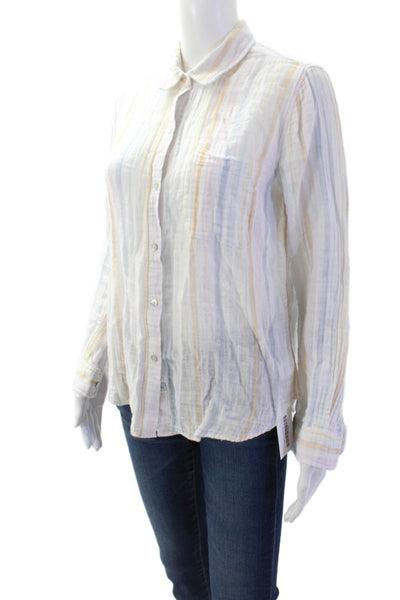 Rails Women Striped Cotton Collared Button-Up Long Sleeve Bohemian Size M