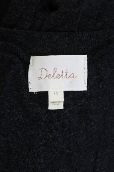 Deletta Anthropologie Women Tunic Dress Black Sleeveless Mid-Calf Size XS