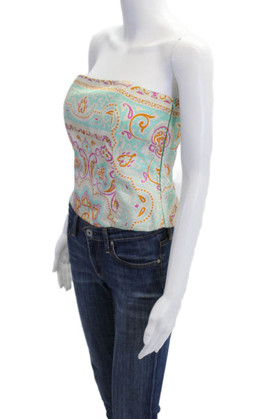 J. Mclaughlin Women Sleeveless Paisley Tank Light Blue Size 4