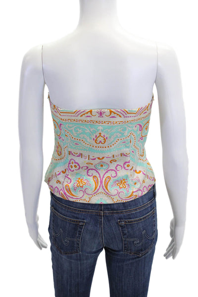 J. Mclaughlin Women Sleeveless Paisley Tank Light Blue Size 4