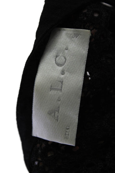 A.L.C., Women Black Sleeveless Tank Round Neck Cotton Designer Size S