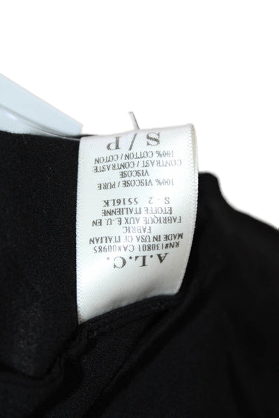 A.L.C., Women Black Sleeveless Tank Round Neck Cotton Designer Size S