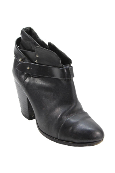 Rag & Bone Womens Leather Ankle Booties Heels Black Size 37 7