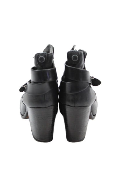 Rag & Bone Womens Leather Ankle Booties Heels Black Size 37 7