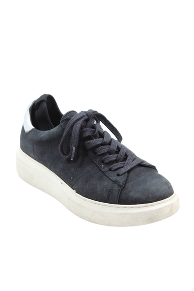 Greats Brookyln Womens Suede Lace Up Low Top Sneakers Black Size 7