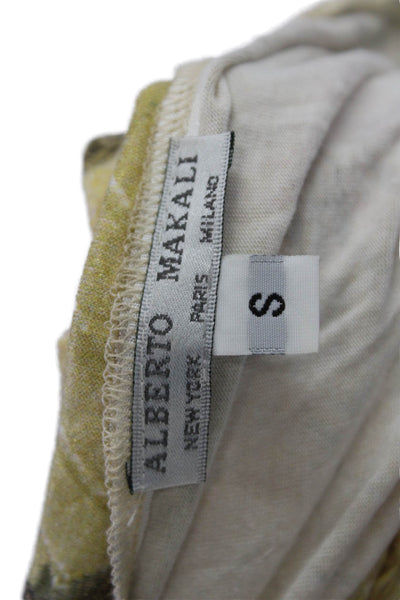 Alberto Makali Women Beige Long Sleeve Art Top 100% Polyester Fall Size S