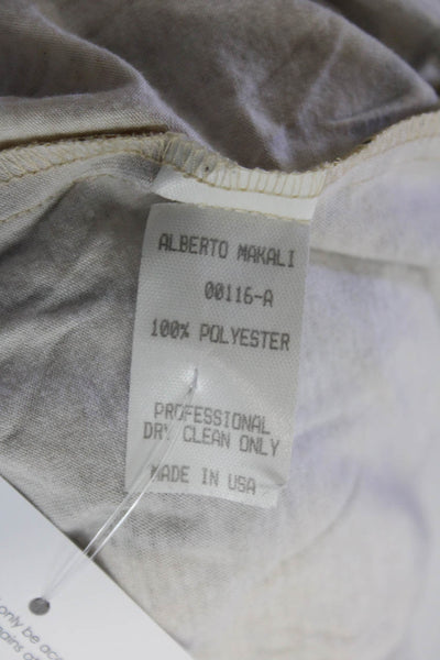 Alberto Makali Women Beige Long Sleeve Art Top 100% Polyester Fall Size S