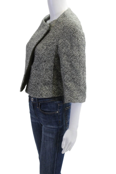 Banana Republic Womens Gray Wool 3/4 Sleeve Crew Neck Jacket Size XS Petite