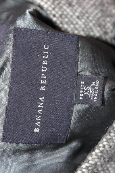 Banana Republic Womens Gray Wool 3/4 Sleeve Crew Neck Jacket Size XS Petite