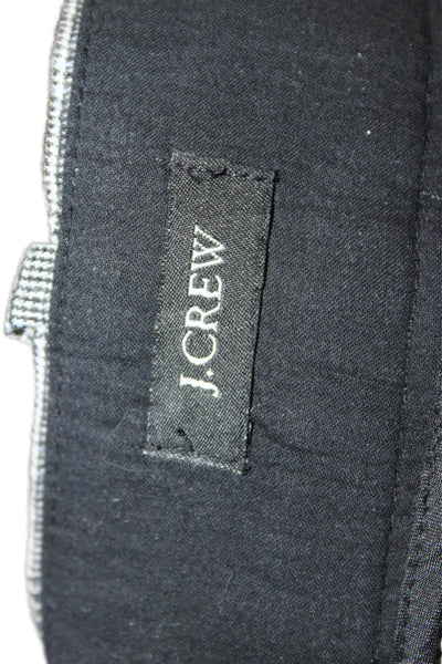 J Crew Women Ankle Cropped Dress Pants Dark Gray Plaid Wool Size 2