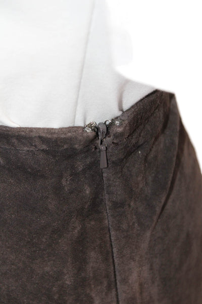 Odille Anthropologie Womens A-Line Flare Leather Knee-Length Skirt Size 4
