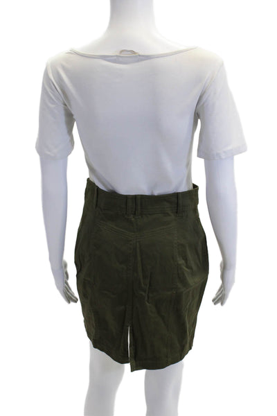 Calvin Klein Womens Cargo Mini Skort Green Cotton Spandex Short Size 2