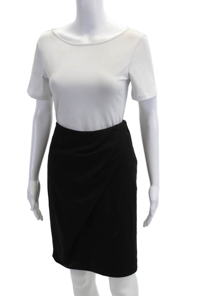 Calvin Klein Women Straight Pencil Wrap Skirt Black Size 2