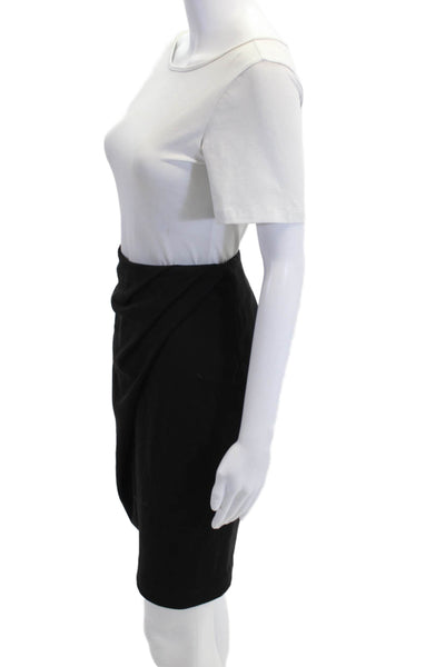 Calvin Klein Women Straight Pencil Wrap Skirt Black Size 2