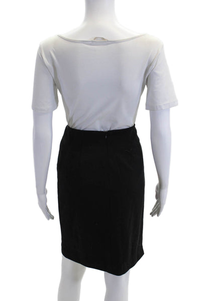 Calvin Klein Women Straight Pencil Wrap Skirt Black Size 2