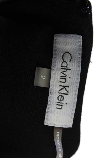 Calvin Klein Women Straight Pencil Wrap Skirt Black Size 2