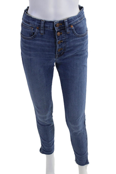 Madewell Womens Ankle Skinny Jeans Blue Mid-Rise Button Fly Size 27